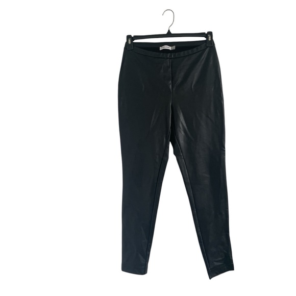 Calvin Klein Women’s Faux leather Black Leggings lightweight and soft SZ 6 - Picture 1 of 9